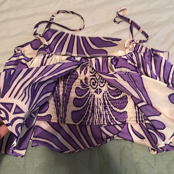 ENTRO, medium, worn twice- Purple and Cream Patterned Jumpsuit - Picture 5 of 8